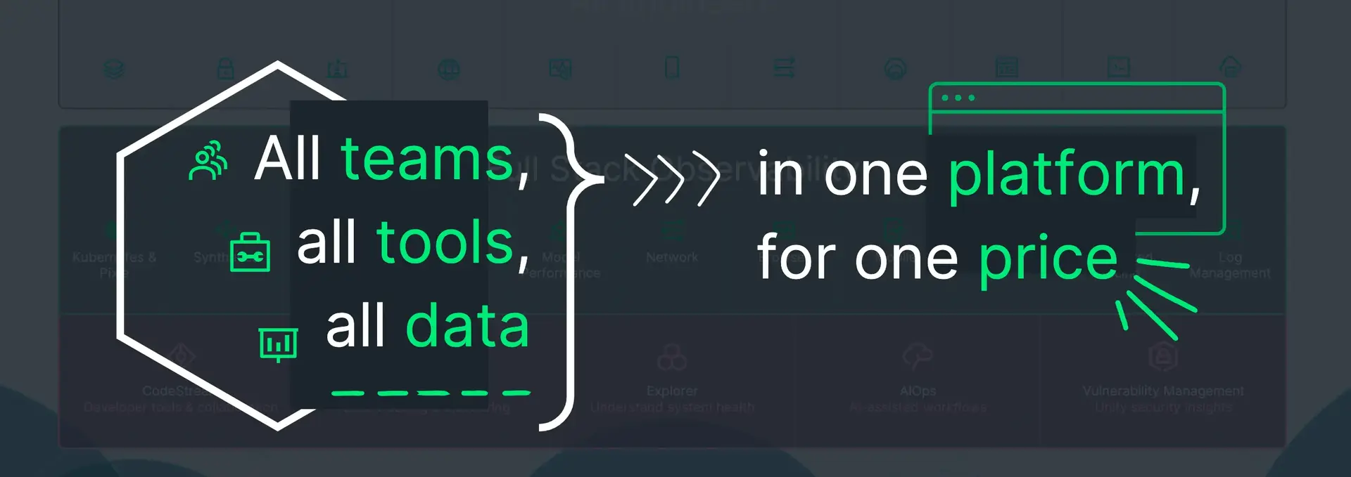 Our philosophy An image displaying New Relic's core principle in data monitoring